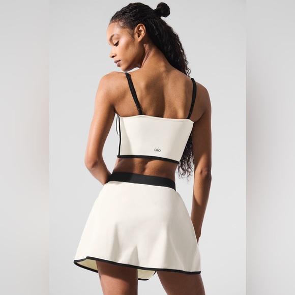 ALO YOGA Airbrush Streamlined SET Skirt And Bra Tank Top Medium Skirt Small 🖤🤍 - Picture 6 of 16